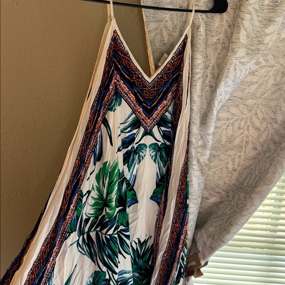 Flying Tomato Blue, Orange & Black Geometric Print Skirt